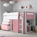 Wooden Mid Sleeper Single Storage Bed - Lacy