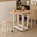 Wooden Mobile Foldable Drop Leaf Dining Table With 2 Stools - Velmora