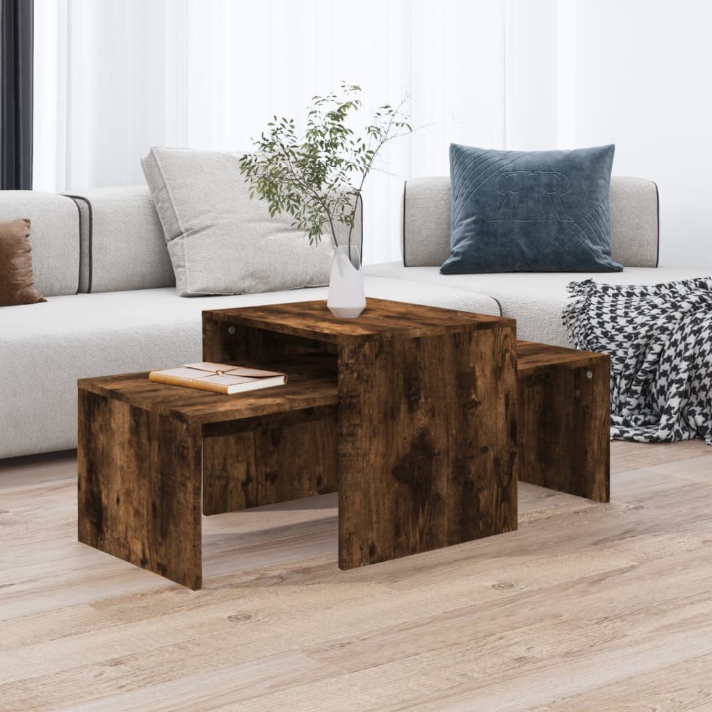 Wooden Nest Of 2 Coffee Tables 100cm Wide - Vantage Home
