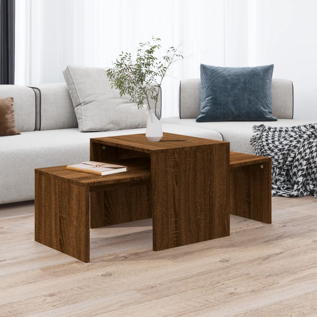 Wooden Nest Of 2 Coffee Tables 100cm Wide - Vantage Home