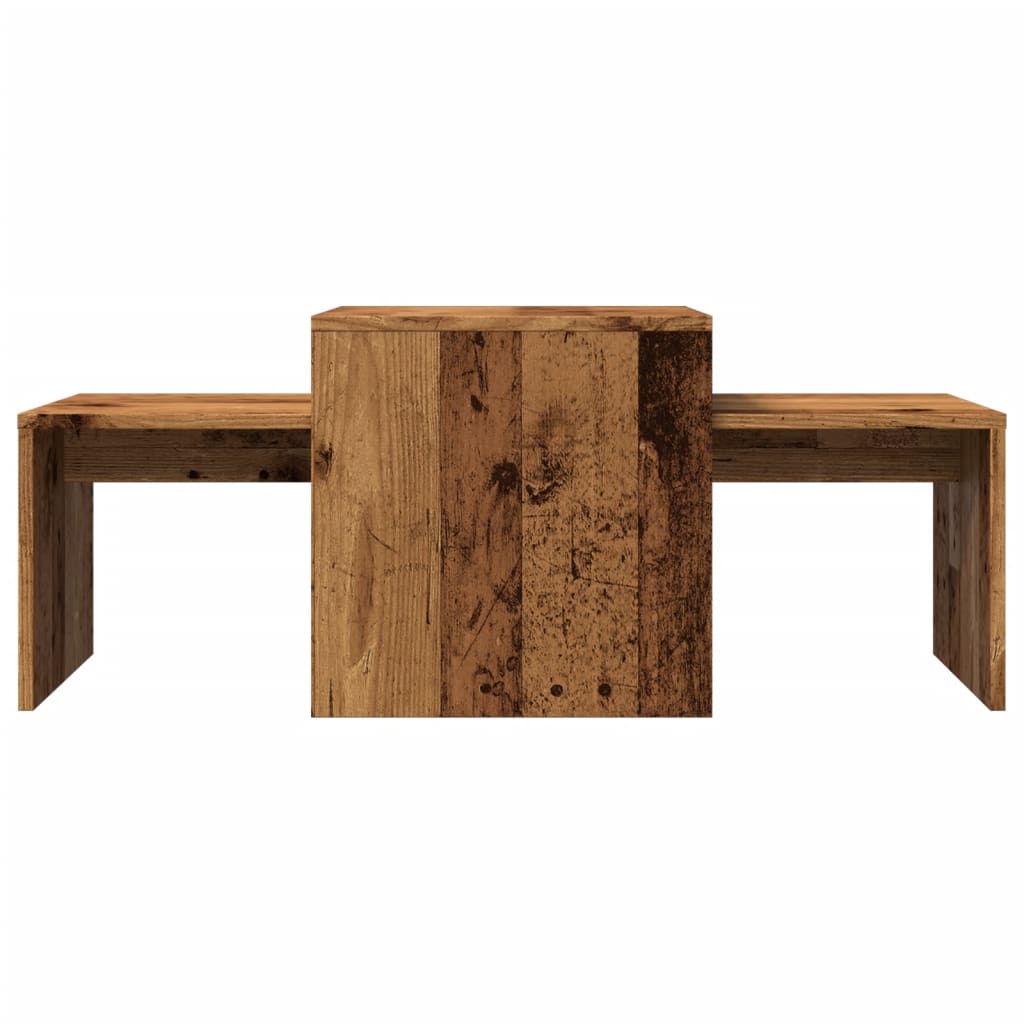 Wooden Nest Of 2 Coffee Tables 100cm Wide - Vantage Home