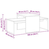 Wooden Nest Of 2 Coffee Tables 100cm Wide - Vantage Home