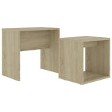 Wooden Nest Of 2 Coffee Tables 48cm Wide - Vantage Home