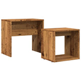 Wooden Nest Of 2 Coffee Tables 48cm Wide - Vantage Home