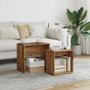 Wooden Nest Of 2 Coffee Tables 48cm Wide - Vantage Home