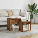 Wooden Nest Of 2 Coffee Tables 48cm Wide - Vantage Home