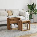 Wooden Nest Of 2 Coffee Tables 48cm Wide - Vantage Home