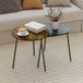 Wooden Nest Of 2 Tables 45cm Wide With Metal Legs - Velmora