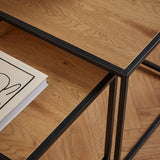 Wooden Nest Of 2 Tables With Black Metal Frame - Seaford