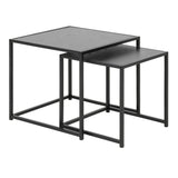 Wooden Nest Of 2 Tables With Black Metal Frame - Seaford