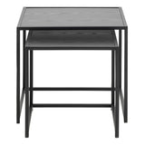 Wooden Nest Of 2 Tables With Black Metal Frame - Seaford