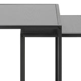 Wooden Nest Of 2 Tables With Black Metal Frame - Seaford