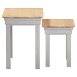 Wooden Nest Of 2 Tables - Bordeaux