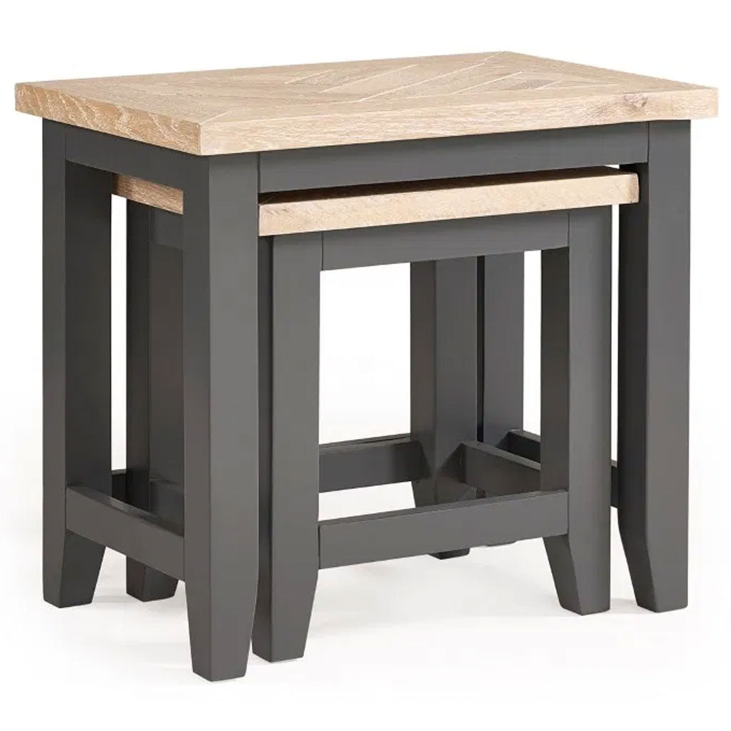 Wooden Nest Of 2 Tables Rectangular - Bordeaux