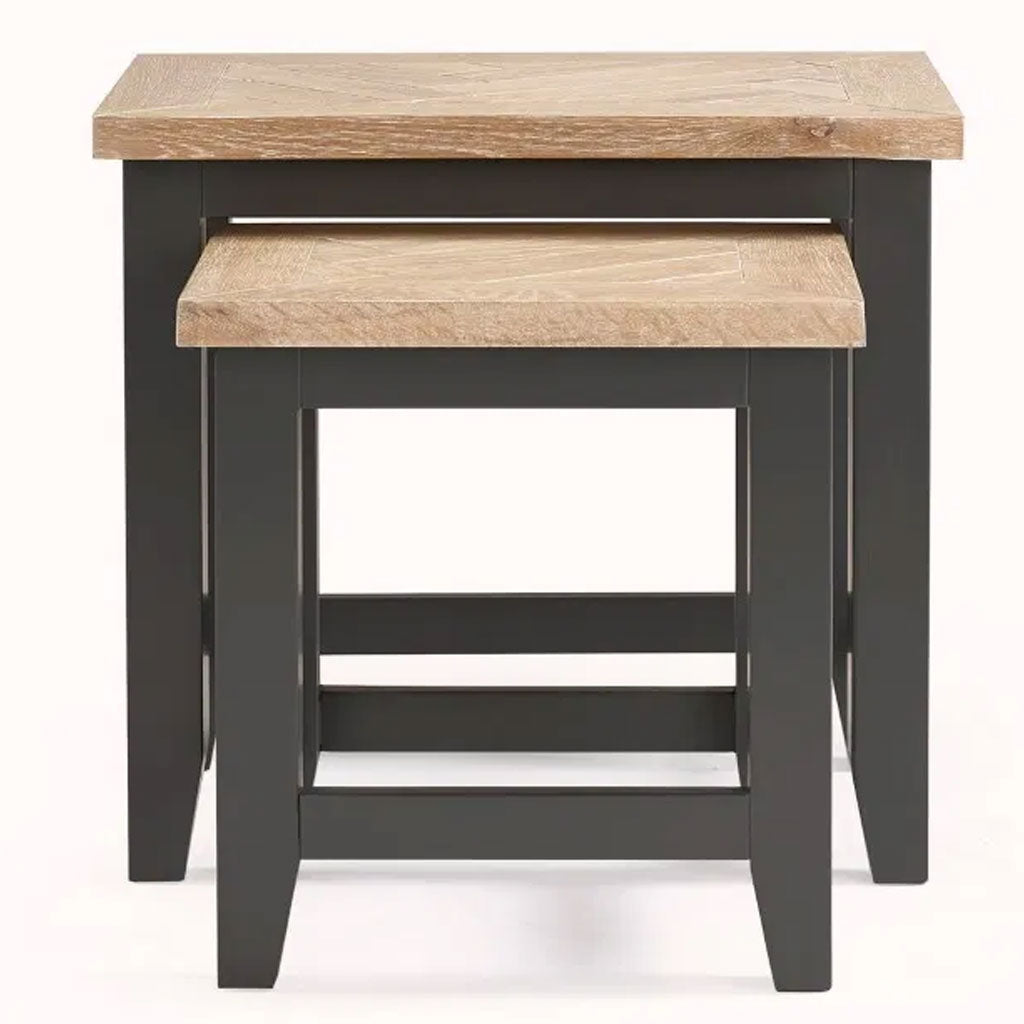 Wooden Nest Of 2 Tables Rectangular - Bordeaux