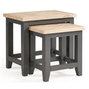 Wooden Nest Of 2 Tables Rectangular - Bordeaux