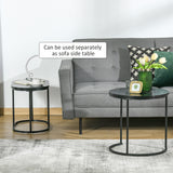 Wooden Nest of 2 Tables in Marble Effect - Velmora