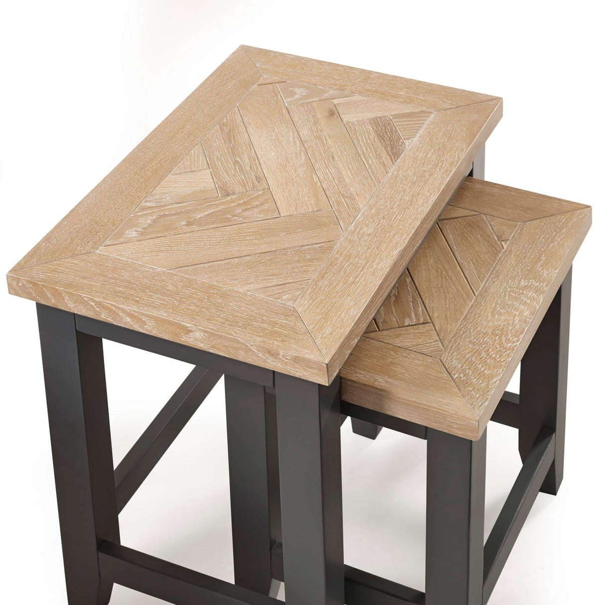 Wooden Nest Of 2 Tables Rectangular - Bordeaux