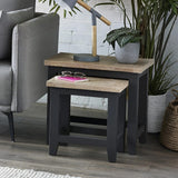 Wooden Nest Of 2 Tables Rectangular - Bordeaux