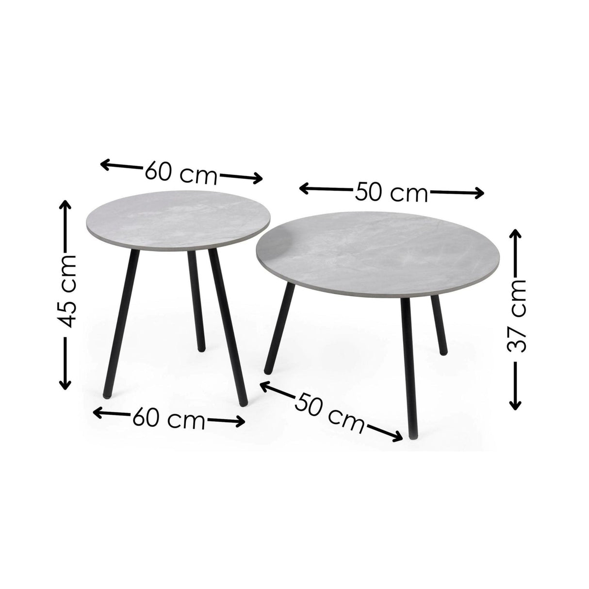 Wooden Nest Of 2 Tables Round - Casper