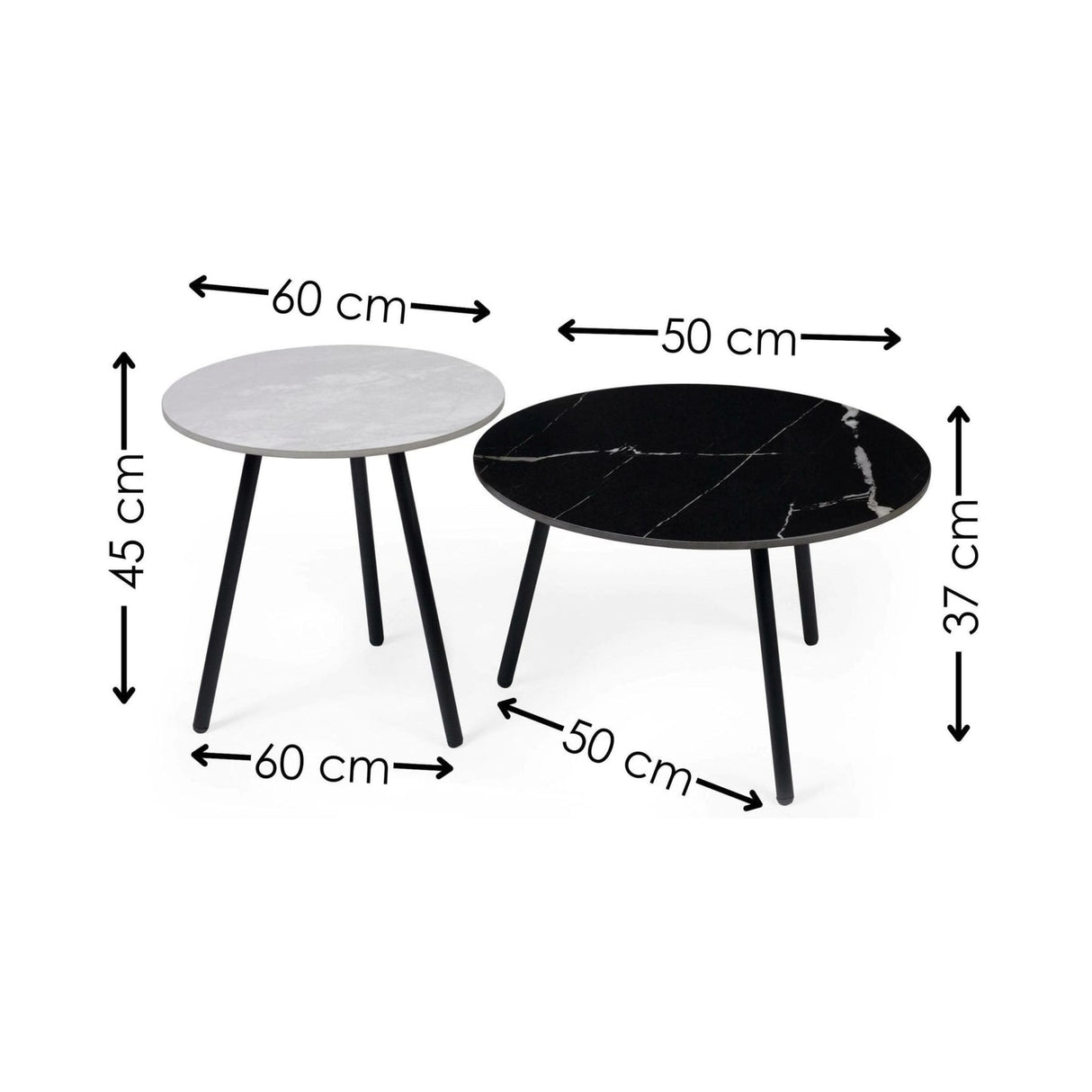 Wooden Nest Of 2 Tables Round - Casper