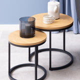 Wooden Nest Of 2 Tables Round - Spiro