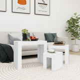 Wooden Nest Of 3 Coffee Tables 61cm Wide - Vantage Home