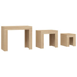 Wooden Nest Of 3 Coffee Tables 61cm Wide - Vantage Home