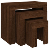 Wooden Nest Of 3 Coffee Tables 61cm Wide - Vantage Home