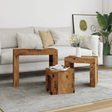 Wooden Nest Of 3 Coffee Tables 61cm Wide - Vantage Home