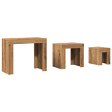 Wooden Nest Of 3 Coffee Tables 61cm Wide - Vantage Home