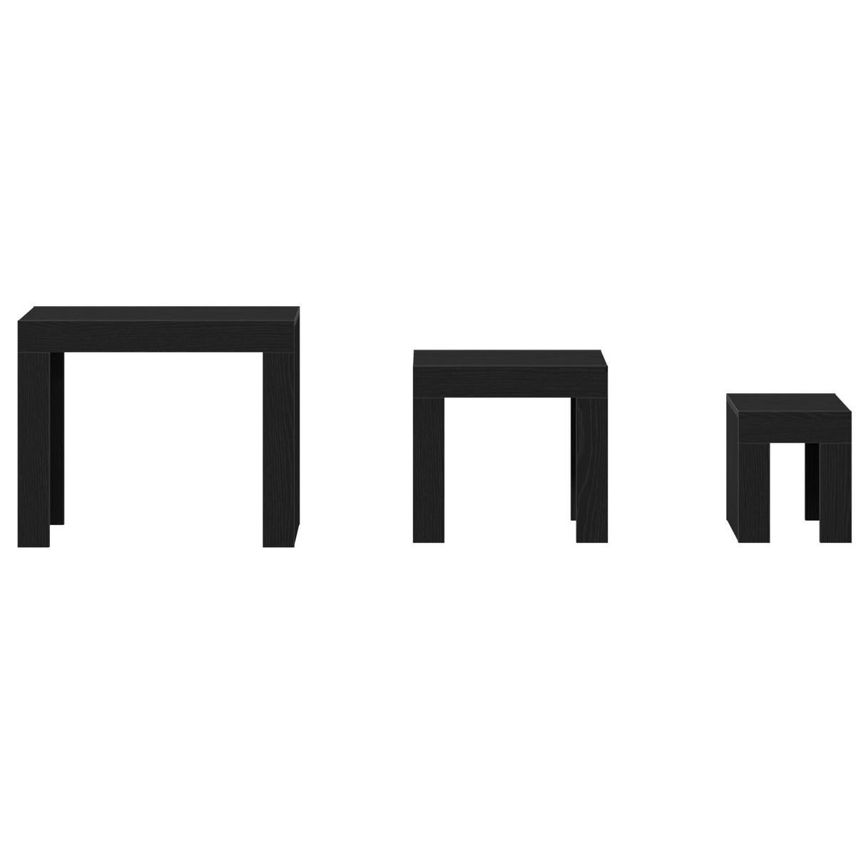 Wooden Nest Of 3 Coffee Tables 61cm Wide - Vantage Home