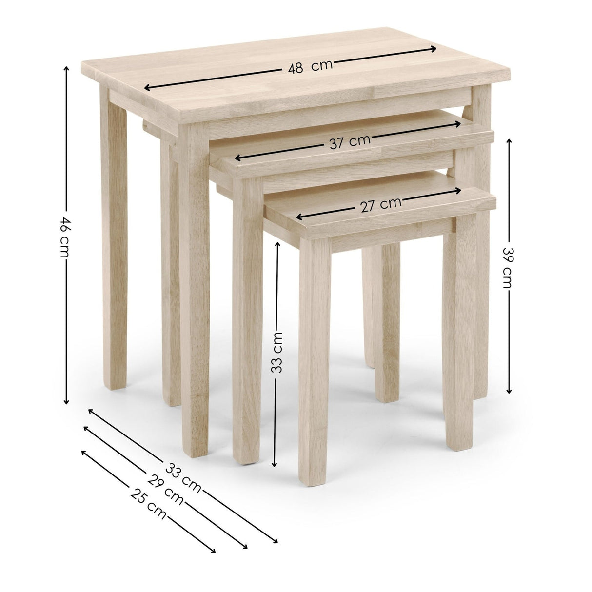 Wooden Nest Of 3 Tables - Cleo
