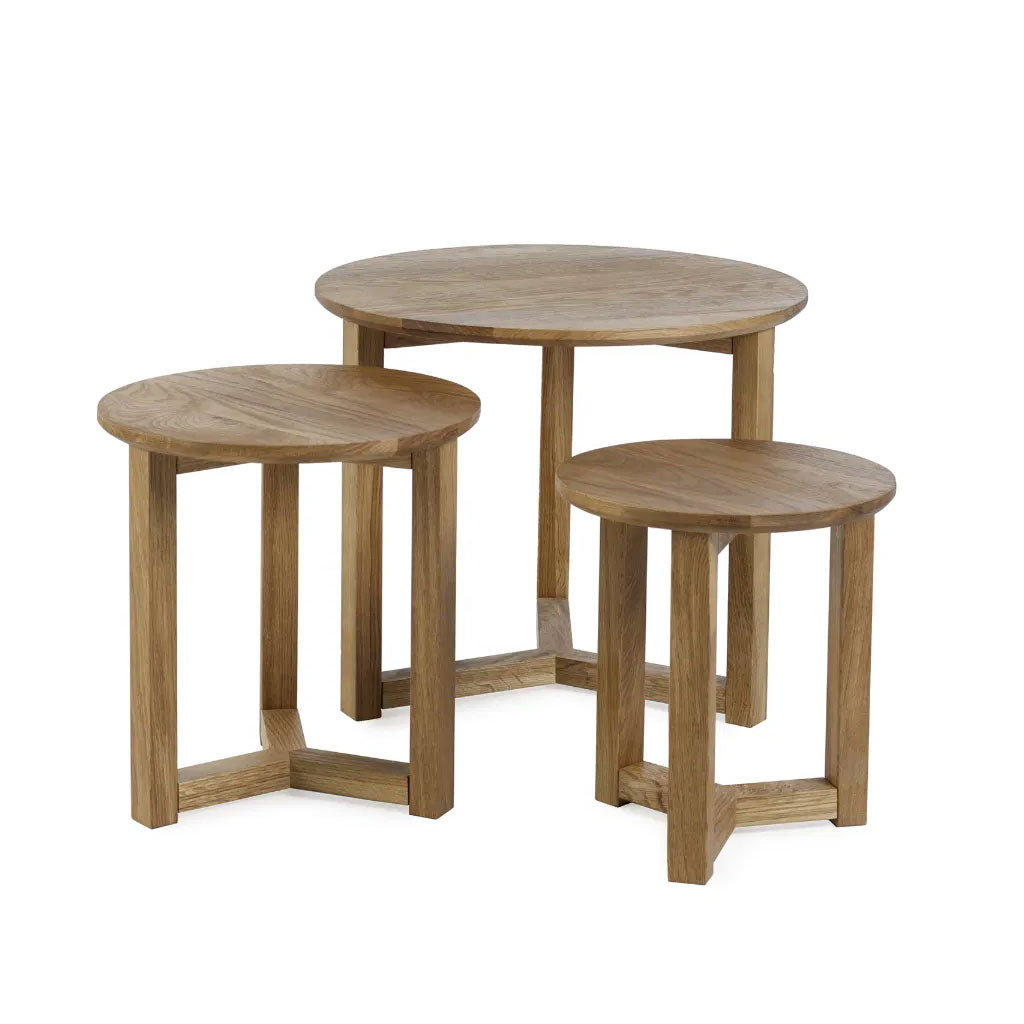 Wooden Nest Of 3 Tables - Nidri