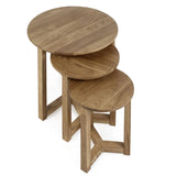 Wooden Nest Of 3 Tables - Nidri