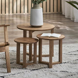 Wooden Nest Of 3 Tables - Nidri