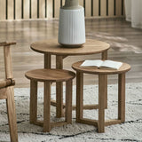 Wooden Nest Of 3 Tables - Nidri