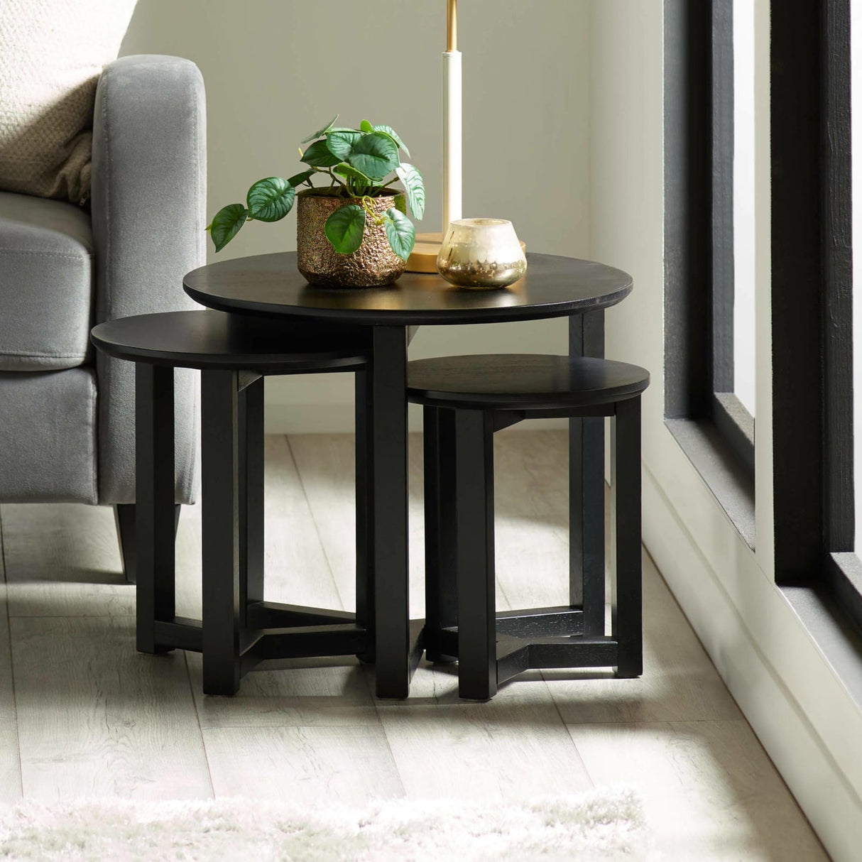Wooden Nest Of 3 Tables - Nidri