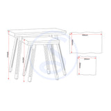 Wooden Nest Of 3 Tables - Quebec