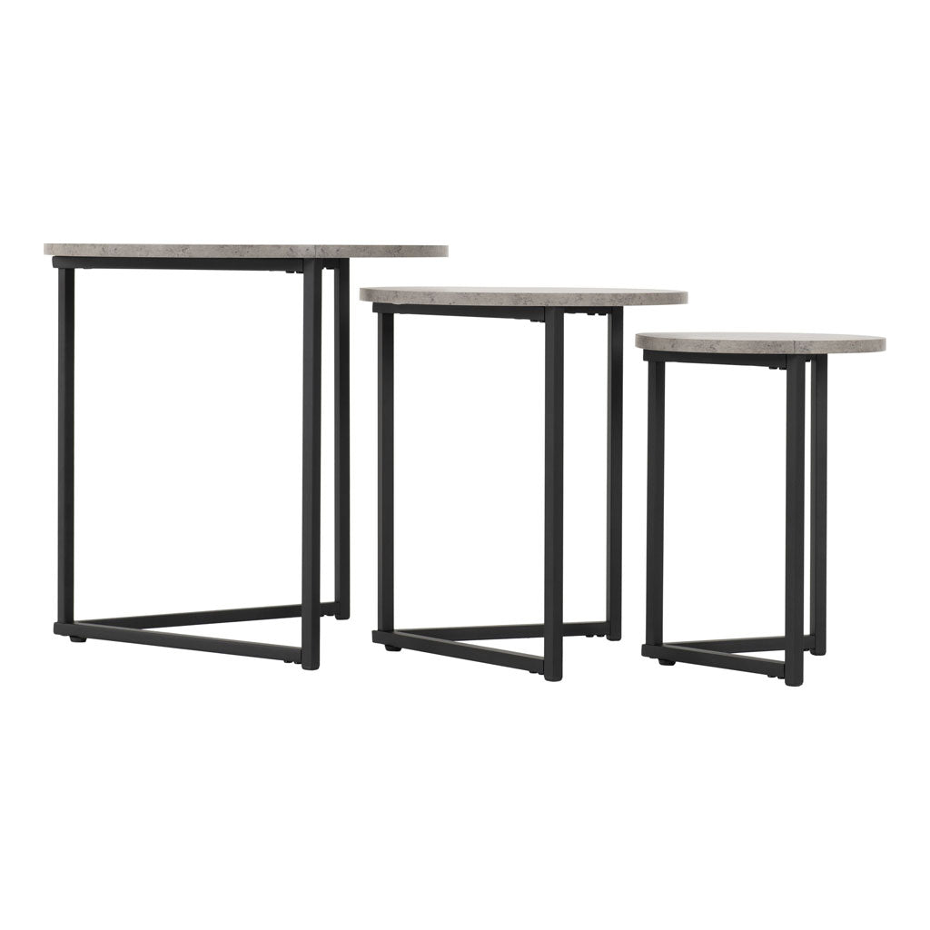 Wooden Nest Of 3 Tables Round - Athens
