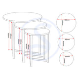 Wooden Nest Of 3 Tables Round - Athens