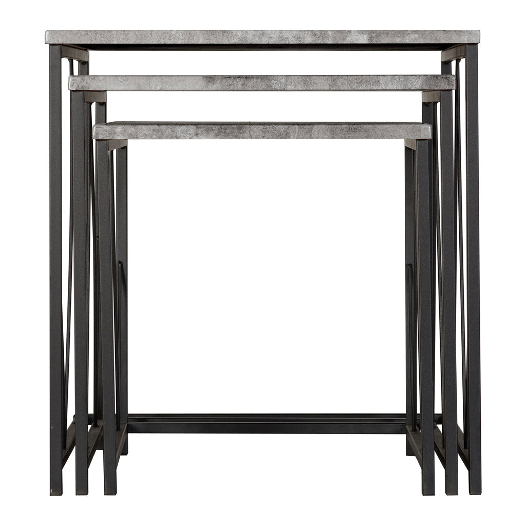 Wooden Nest Of 3 Tables Square - Athens