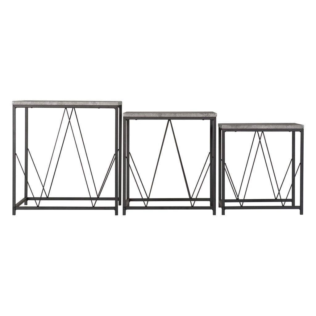 Wooden Nest Of 3 Tables Square - Athens
