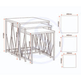 Wooden Nest Of 3 Tables Square - Athens