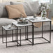 Wooden Nest of 3 Tables Square in Marble Effect - Velmora
