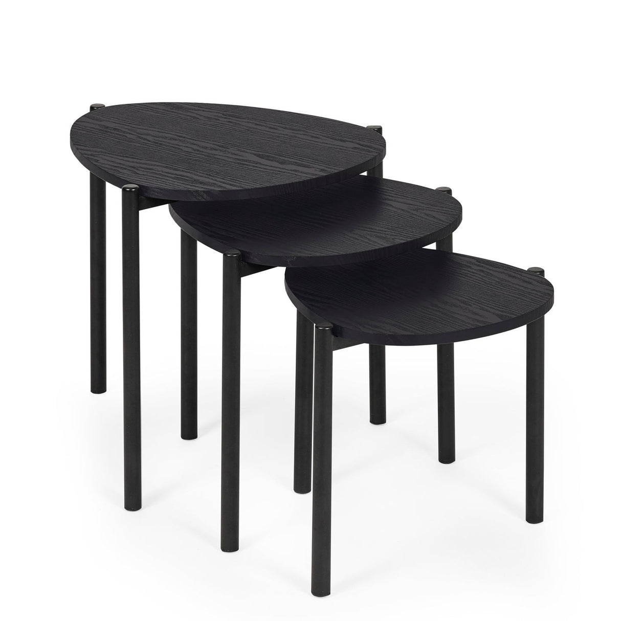 Wooden Nest Of 3 Tables Teardrop - Lorette
