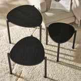 Wooden Nest Of 3 Tables Teardrop - Lorette