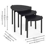 Wooden Nest Of 3 Tables Teardrop - Lorette