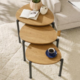 Wooden Nest Of 3 Tables Teardrop - Lorette