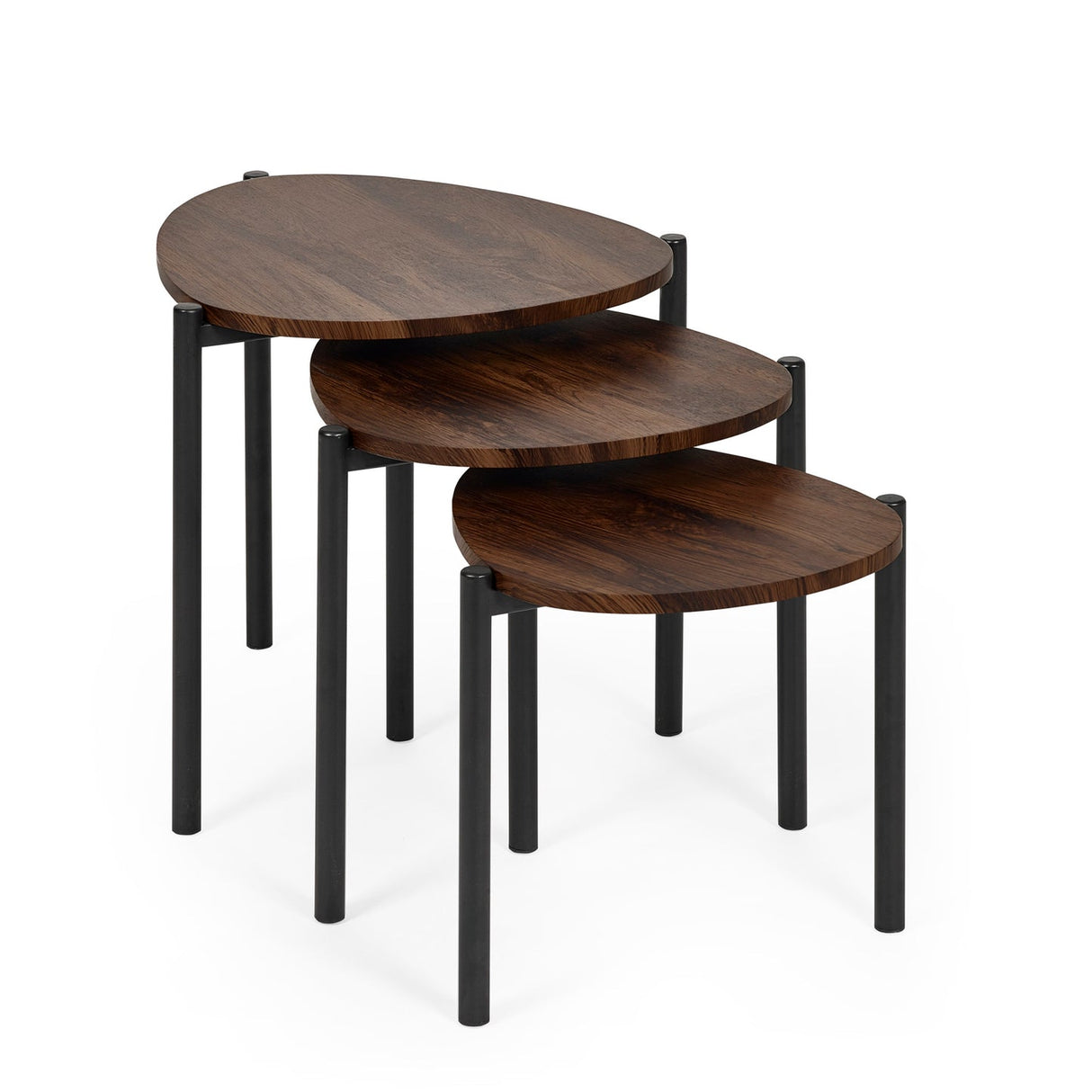 Wooden Nest Of 3 Tables Teardrop - Lorette